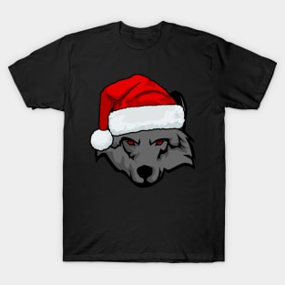 santa wolf christmas design T-Shirt